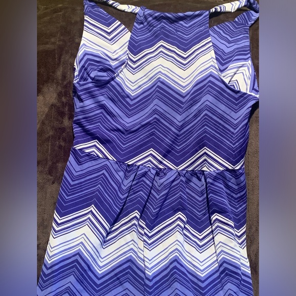 Chevron striped summer maxi dress sundress sz L blend & white - Picture 6 of 6